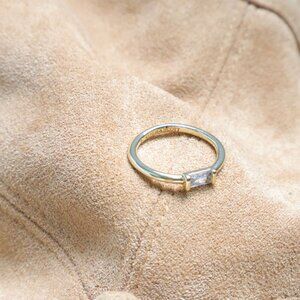 Kendra Scott Juliette White Crystal Band Ring in Gold Size #7
